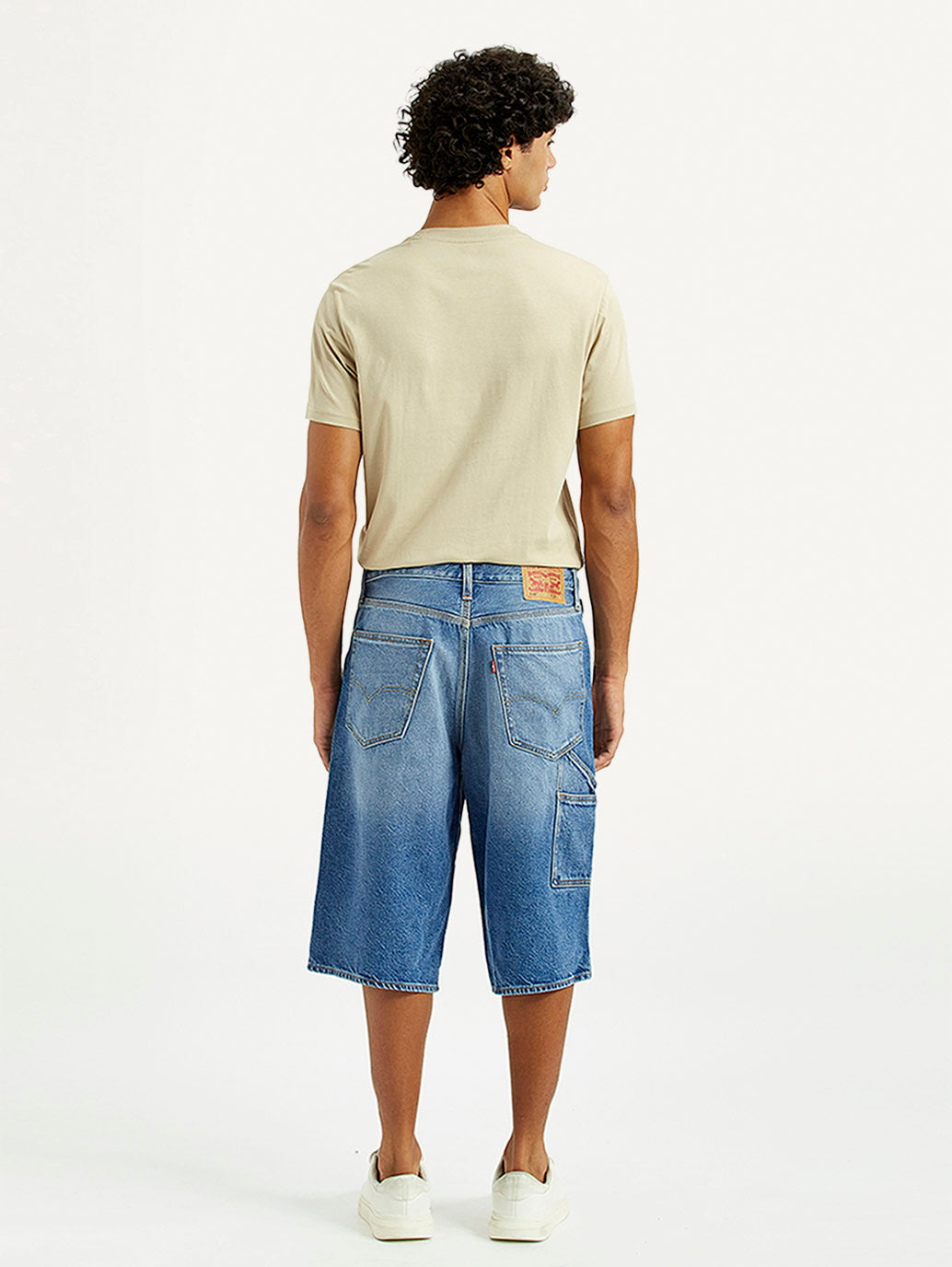 Men's 568 Light Indigo Loose Fit Mid Rise Shorts - Back View