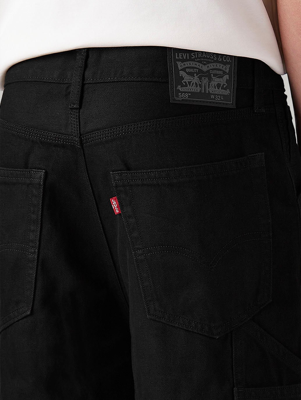 Men's 568 Black Loose Fit Mid Rise Shorts - 20 View