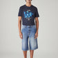 Men's Blue Loose Fit Mid Rise Jorts - 20 View