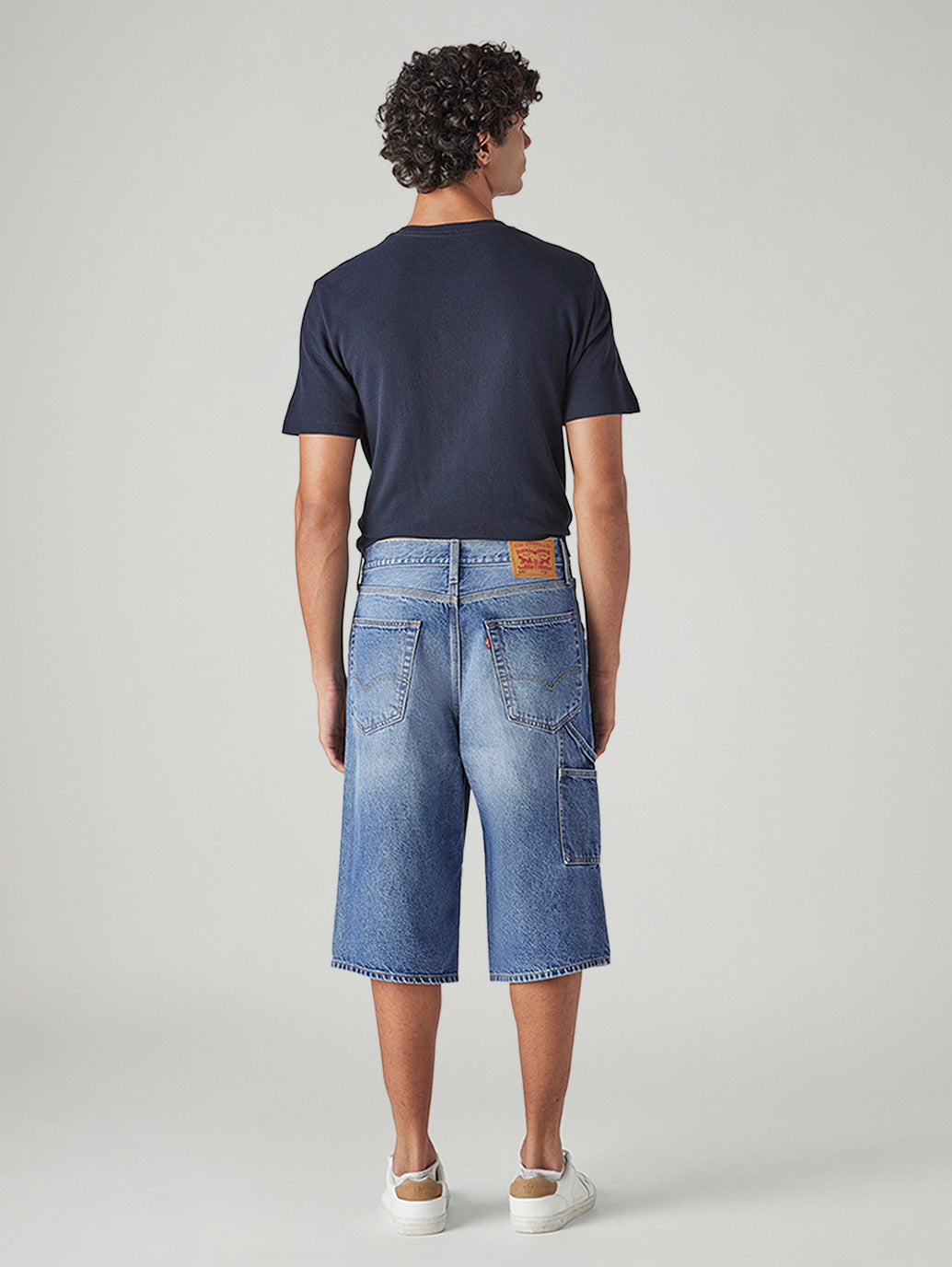 Men's Blue Loose Fit Mid Rise Jorts - 20 View