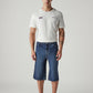 Men's Indigo Loose Fit Mid Rise Shorts - Front View