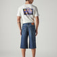 Men's Indigo Loose Fit Mid Rise Shorts - Back View