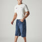 Men's Indigo Loose Fit Mid Rise Shorts - Side View