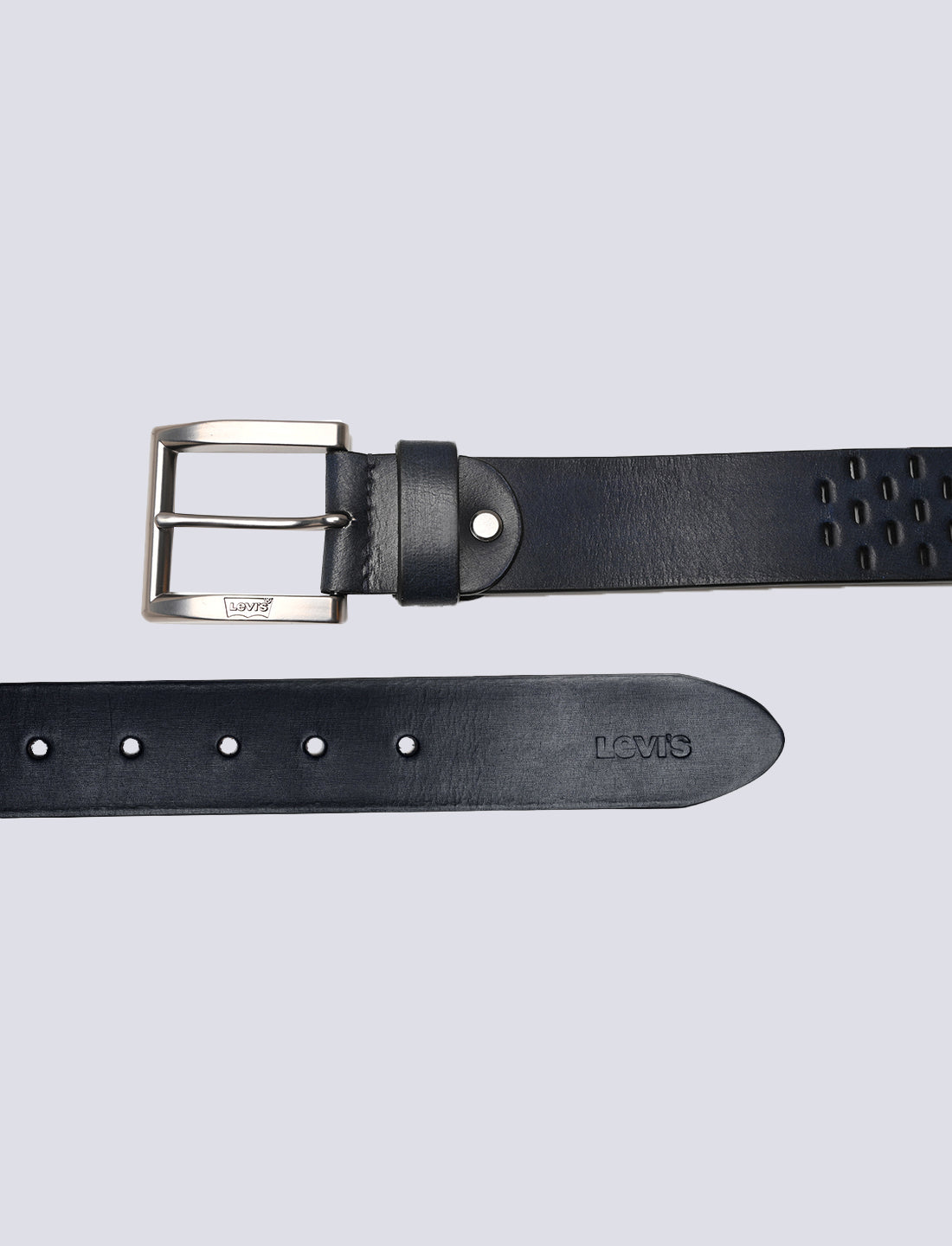 Men's Blue Textured Belt - 04 View