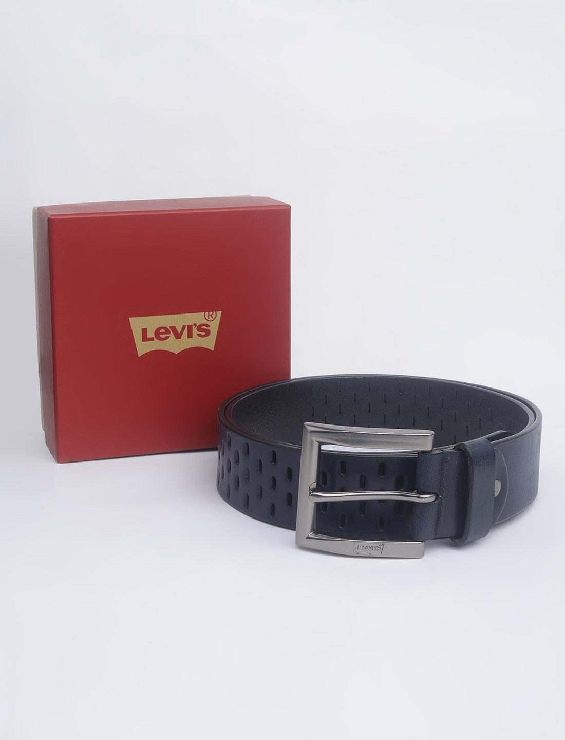 Men's Blue Textured Belt - 05 View