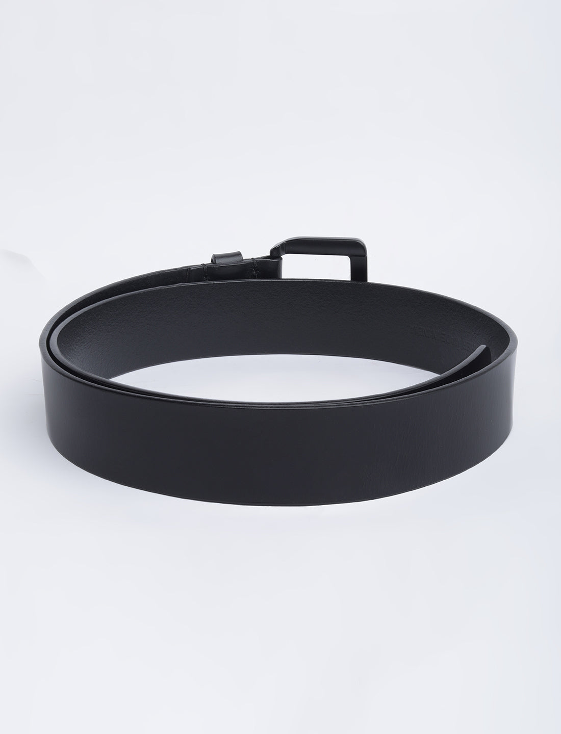 Men's Black Solid Belt - 02 View