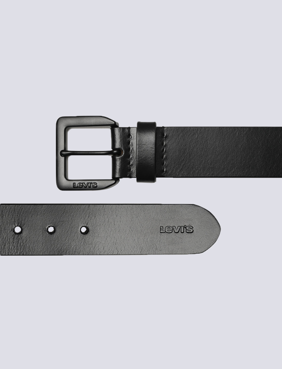 Men's Black Solid Belt - 04 View