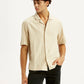 Men's Striped Peach Boxy Fit Camp Shirt - Styleshot View