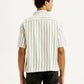 Men's Striped Off White Boxy Fit Camp Shirt - Back View