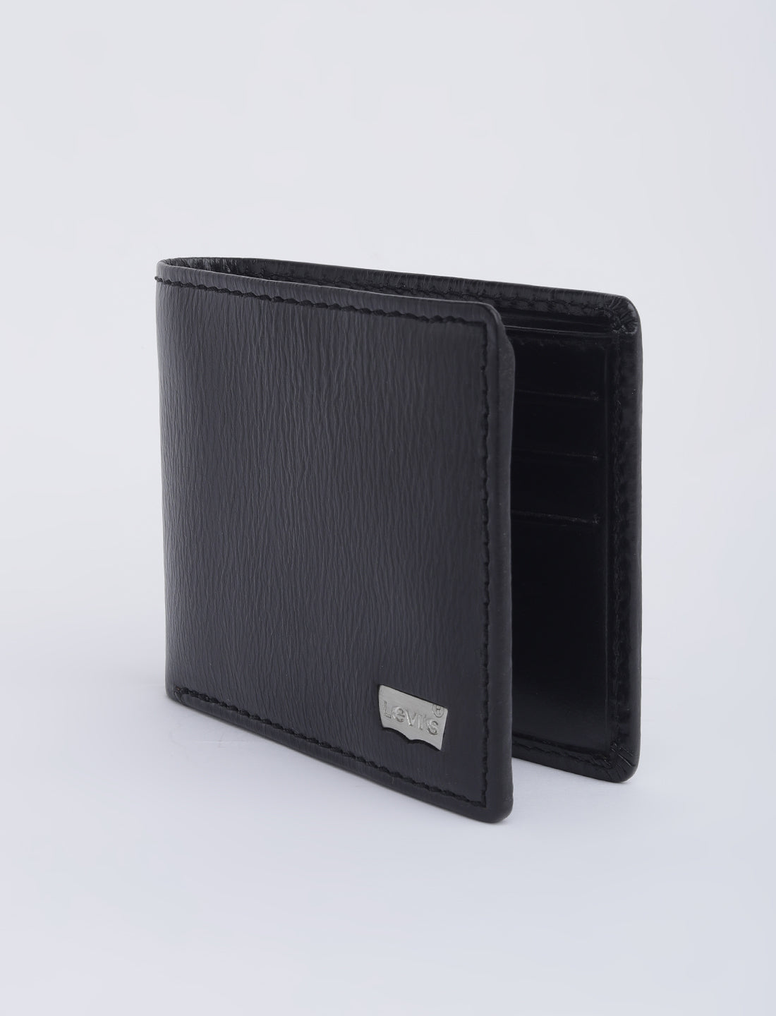 Men's Black Solid Bi-Fold Wallet - 04 View