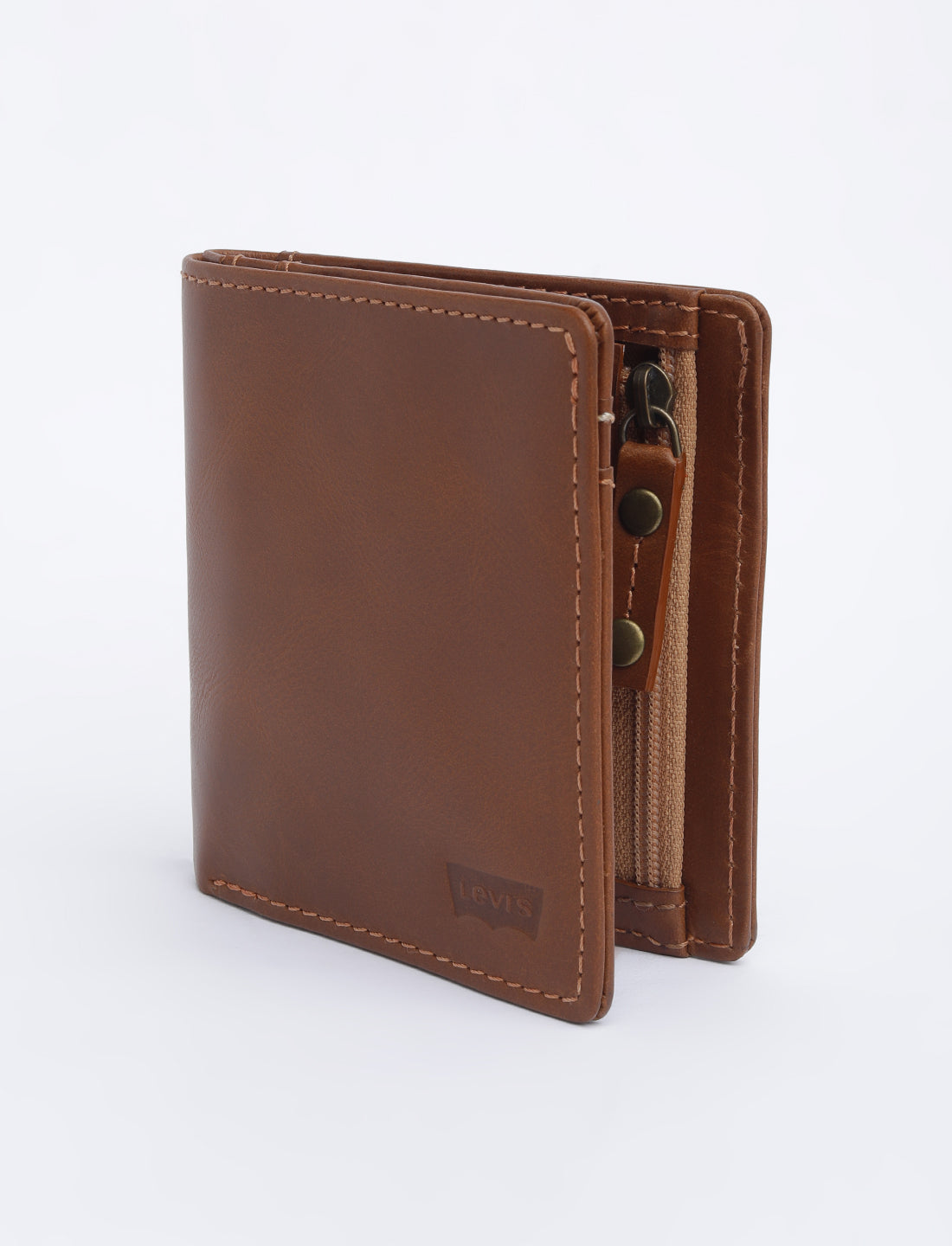 Men's Tan Solid Bi-Fold Wallet - 03 View