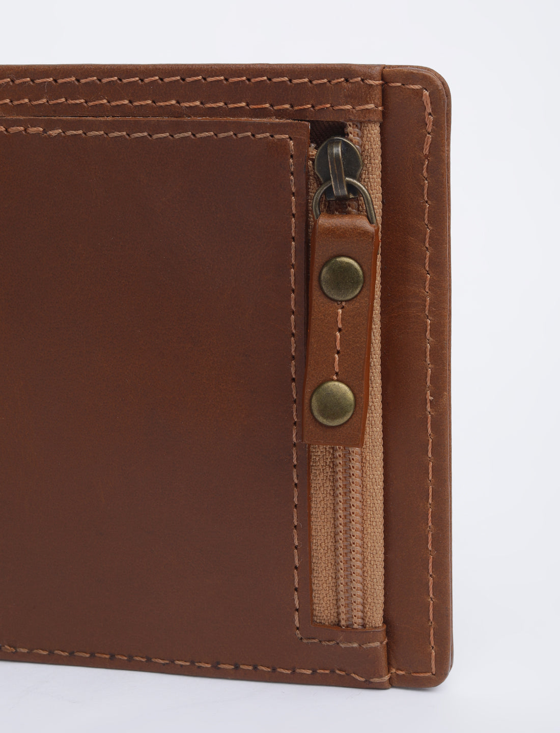Men's Tan Solid Bi-Fold Wallet - 05 View