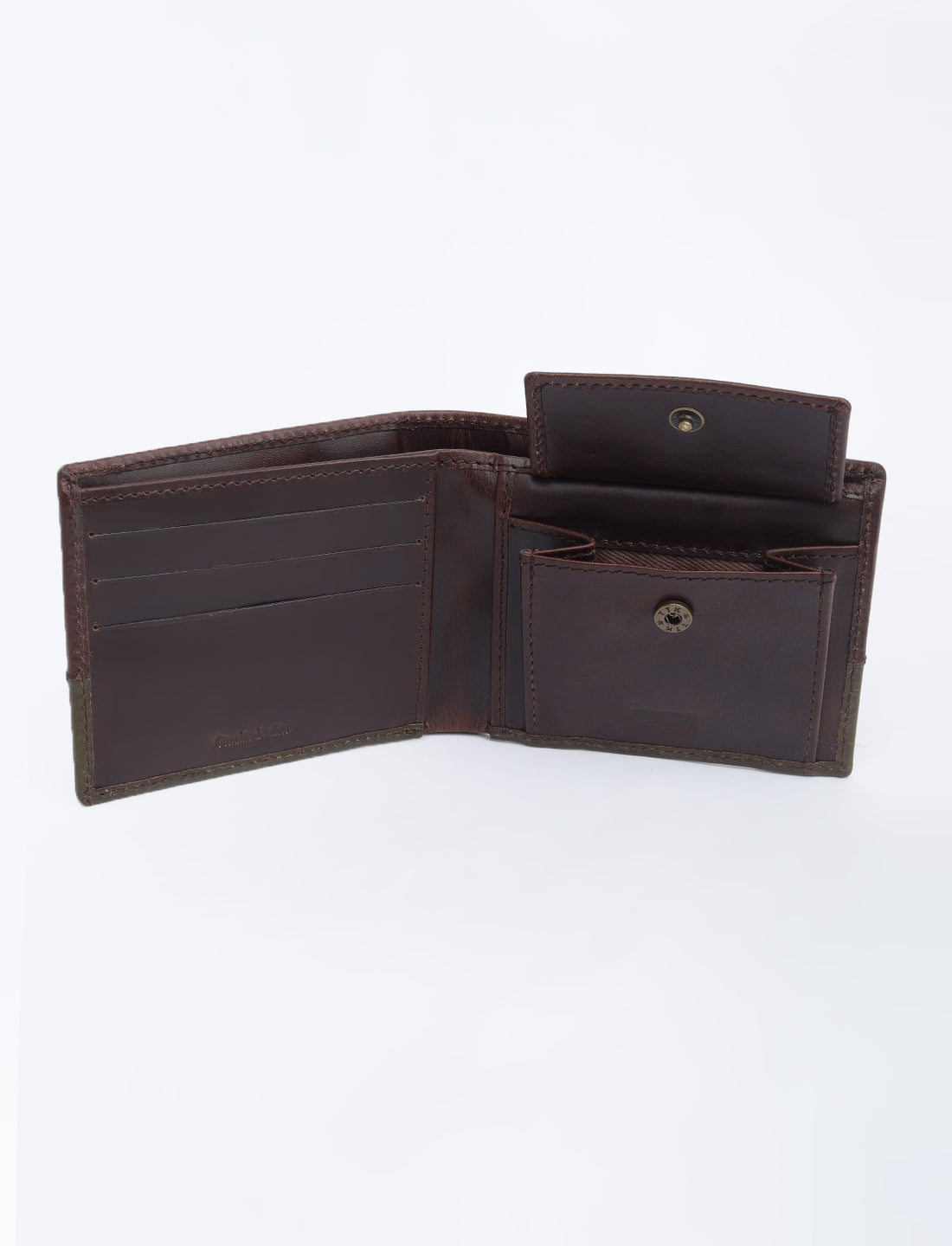 Men's Brown Colorblock Bi-Fold Wallet - 06 View