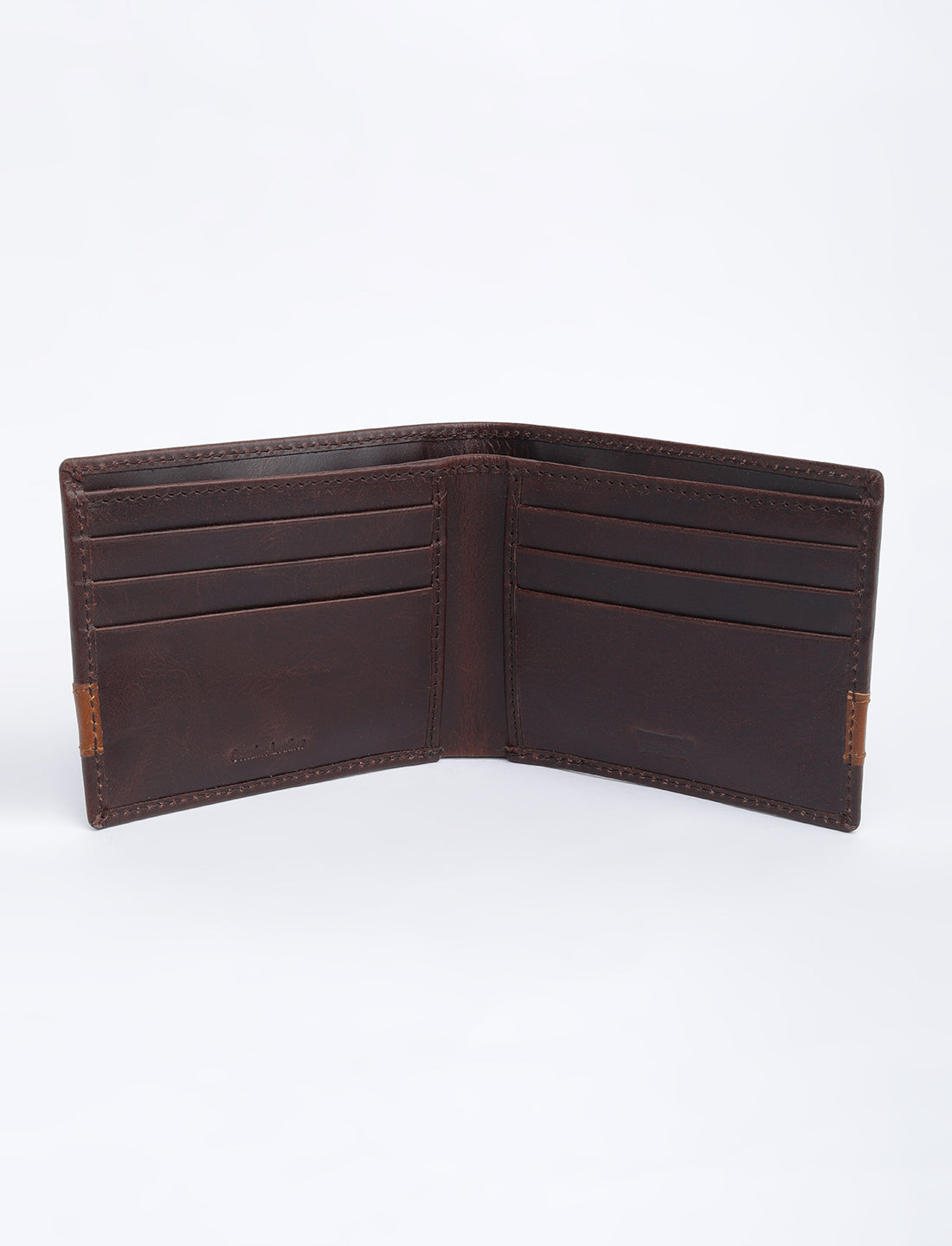 Men's Brown Colorblock Bi-Fold Wallet - 04 View