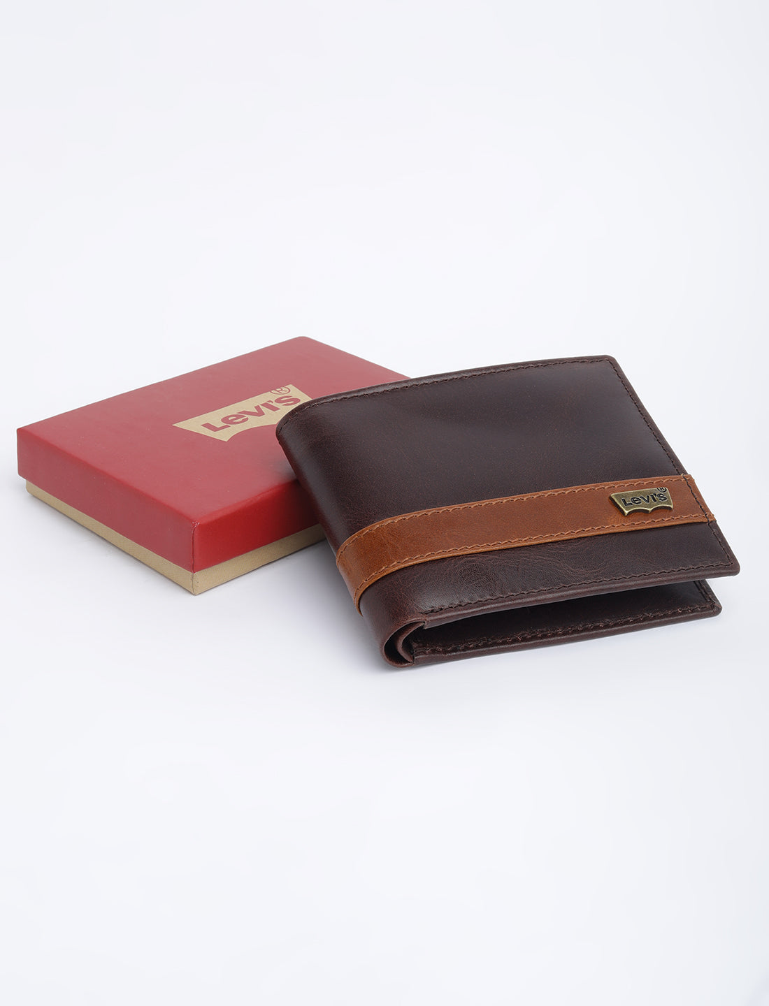Men's Brown Colorblock Bi-Fold Wallet - 06 View