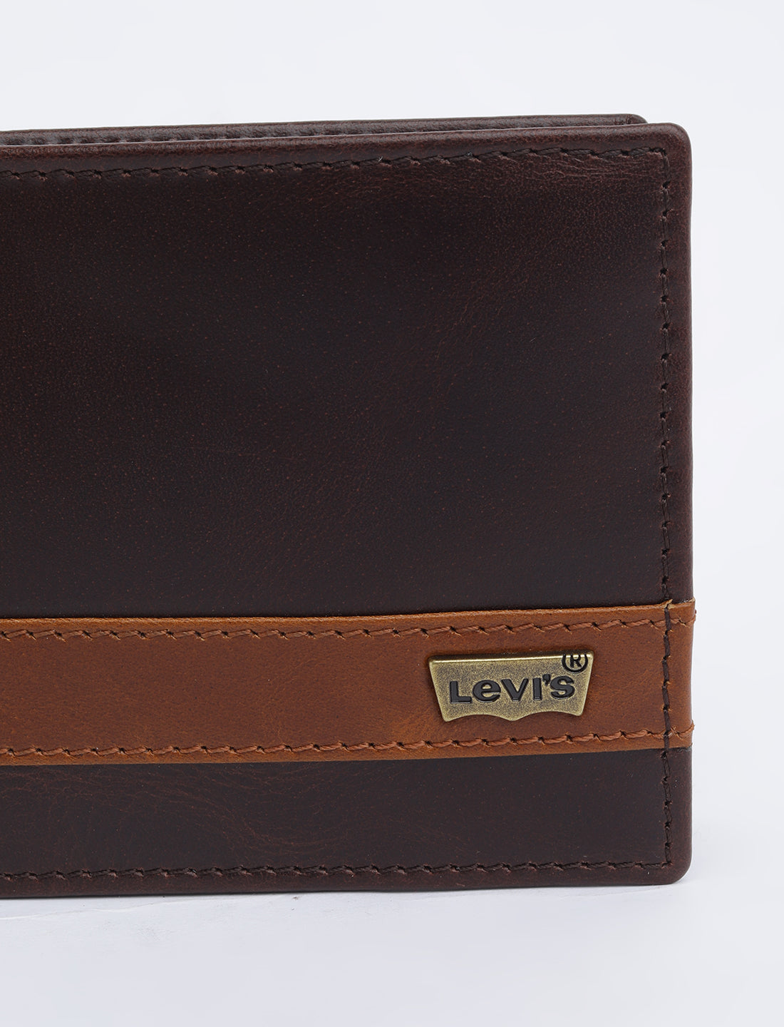 Men's Brown Colorblock Bi-Fold Wallet - 07 View