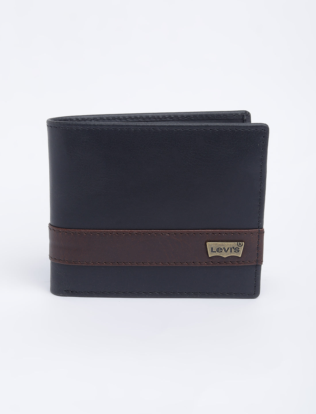 Men's Black Colorblock Bi-Fold Wallet - 01 View