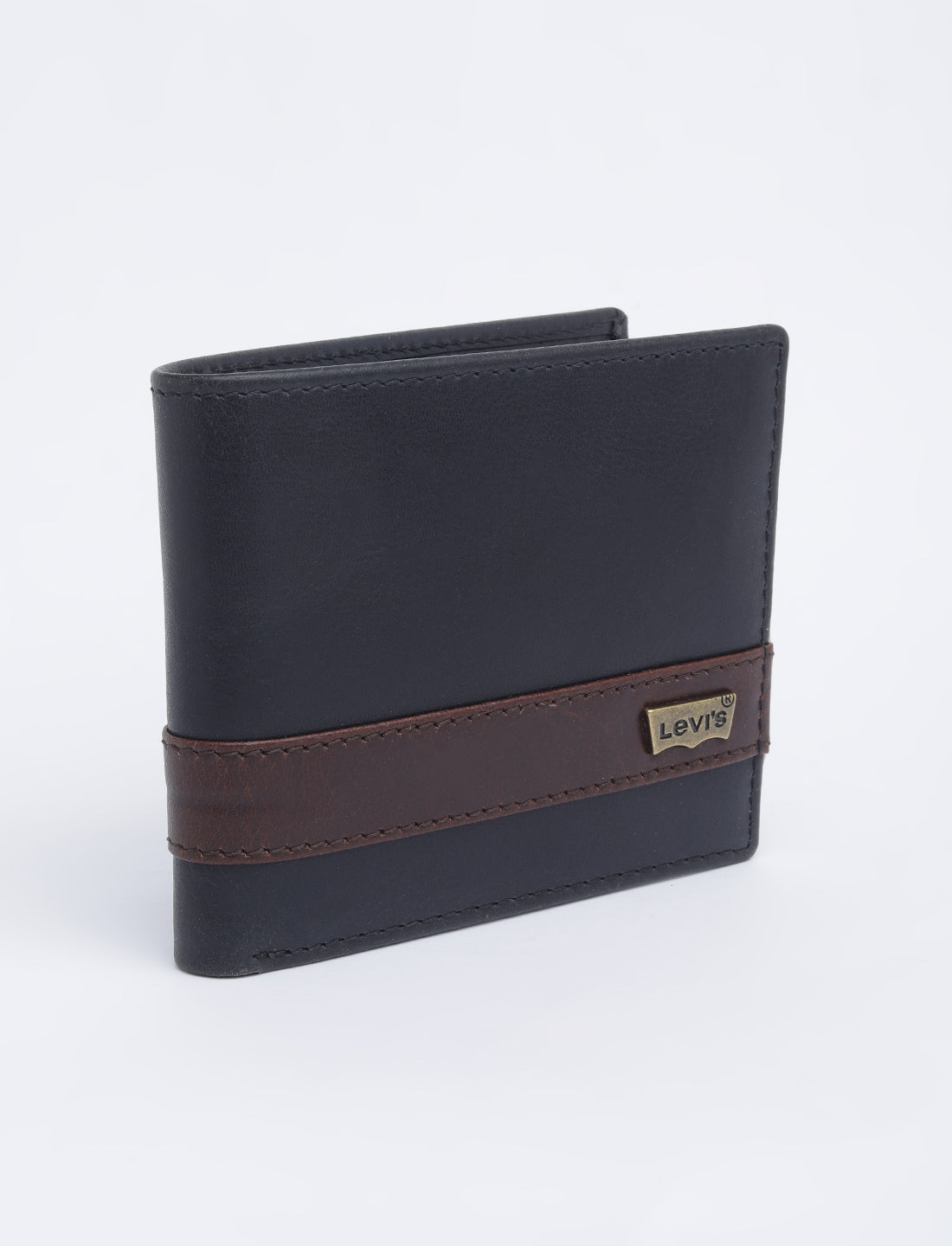 Men's Black Colorblock Bi-Fold Wallet - 02 View