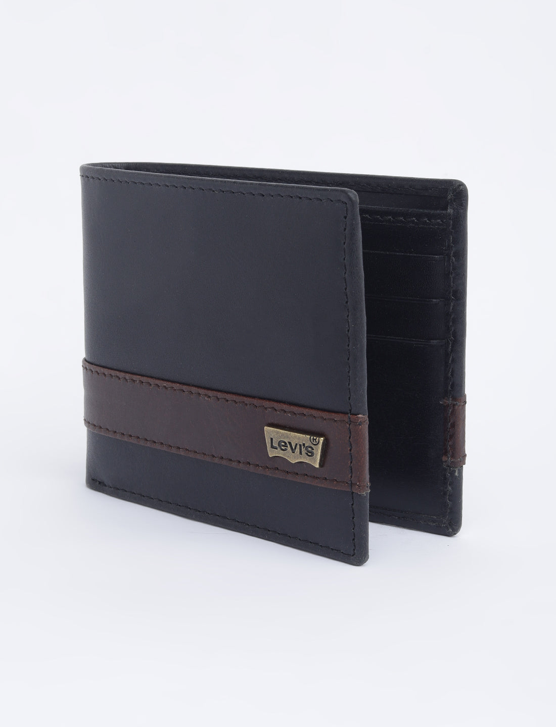 Men's Black Colorblock Bi-Fold Wallet - 03 View