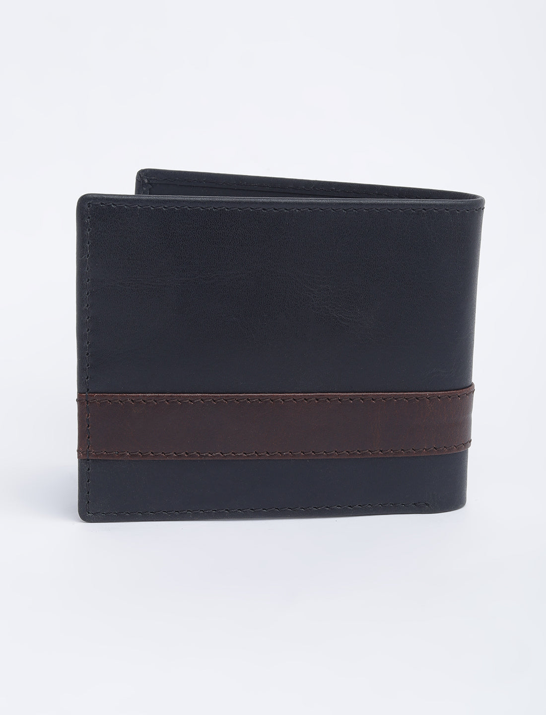 Men's Black Colorblock Bi-Fold Wallet - 05 View