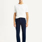 Men's Navy Relaxed Straight Fit Mid Rise Corduroy Trousers - Front View
