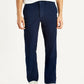 Men's Navy Relaxed Straight Fit Mid Rise Corduroy Trousers - Front View