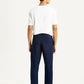 Men's Navy Relaxed Straight Fit Mid Rise Corduroy Trousers - Back View