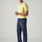 Men's Dark Indigo Authentic Relaxed Fit Mid Rise Corduroy Chinos - Side View