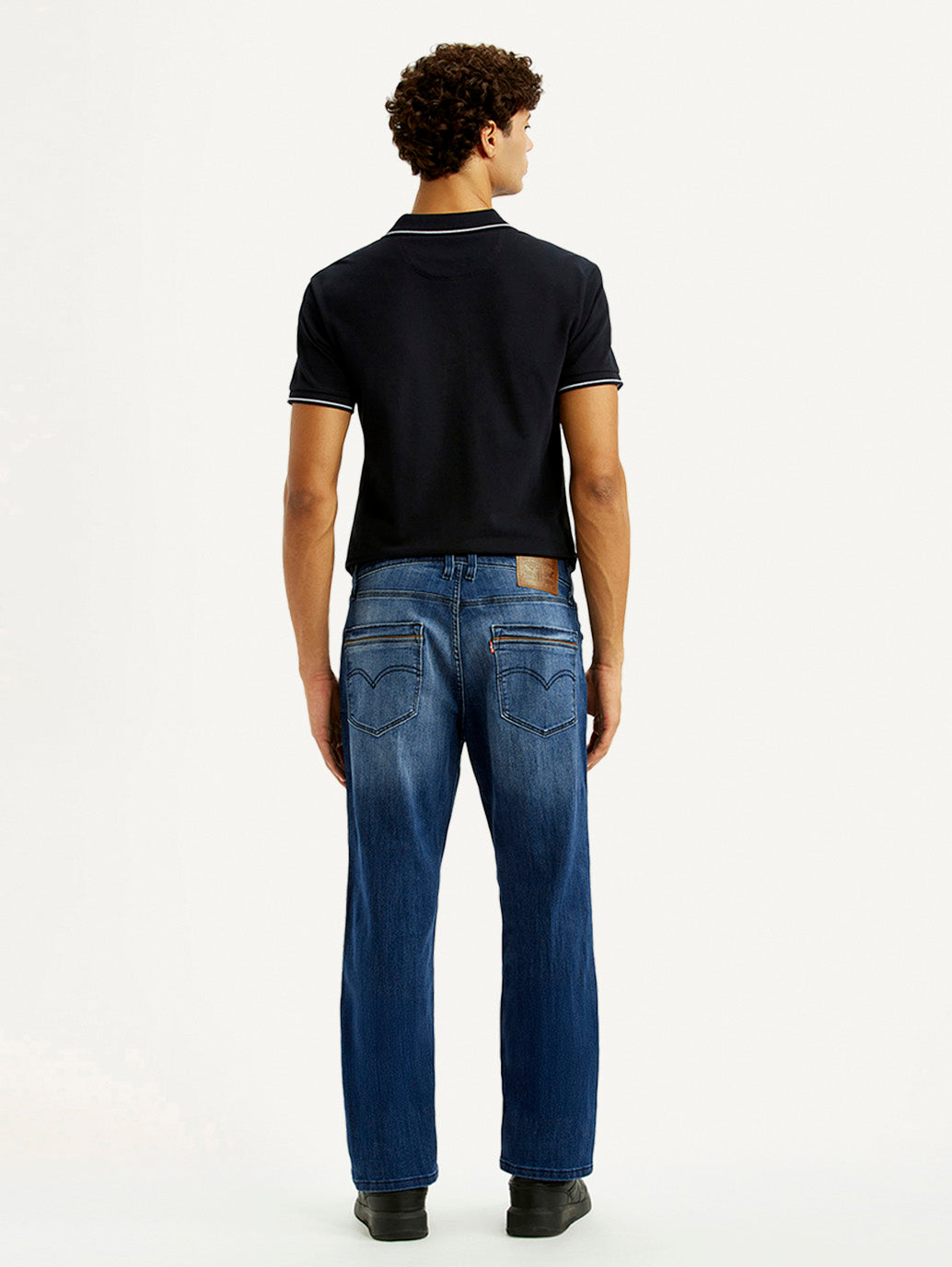 Men's 541 Blue Regular Tapered Fit Mid Rise Jeans - Back View