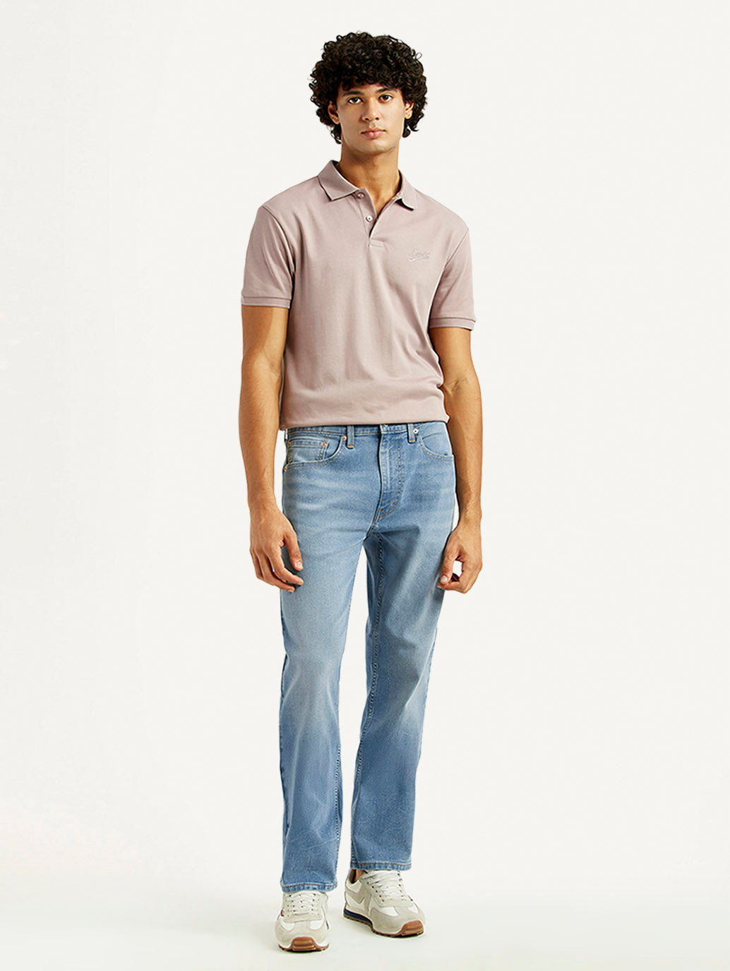 Men's 505 Med Indigo Straight Fit Mid Rise Jeans - Front View