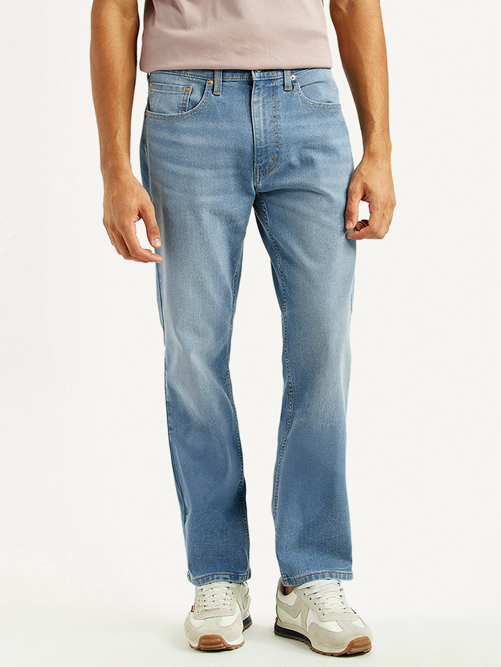 Men's 505 Med Indigo Straight Fit Mid Rise Jeans - Front View