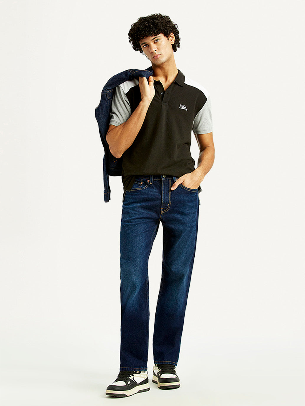 Men's 505 Dark Indigo Straight Fit Mid Rise Jeans