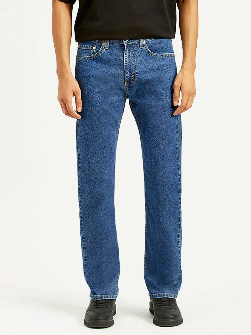 Men's 505 Med Indigo Straight Fit Mid Rise Jeans - Front View