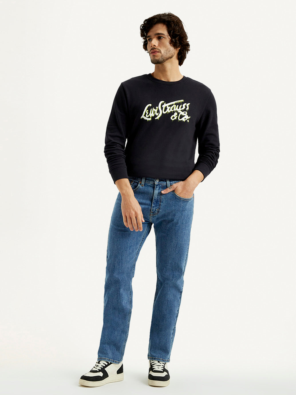 Men's 505 Mid Indigo Straight Fit Mid Rise Jeans - Front View