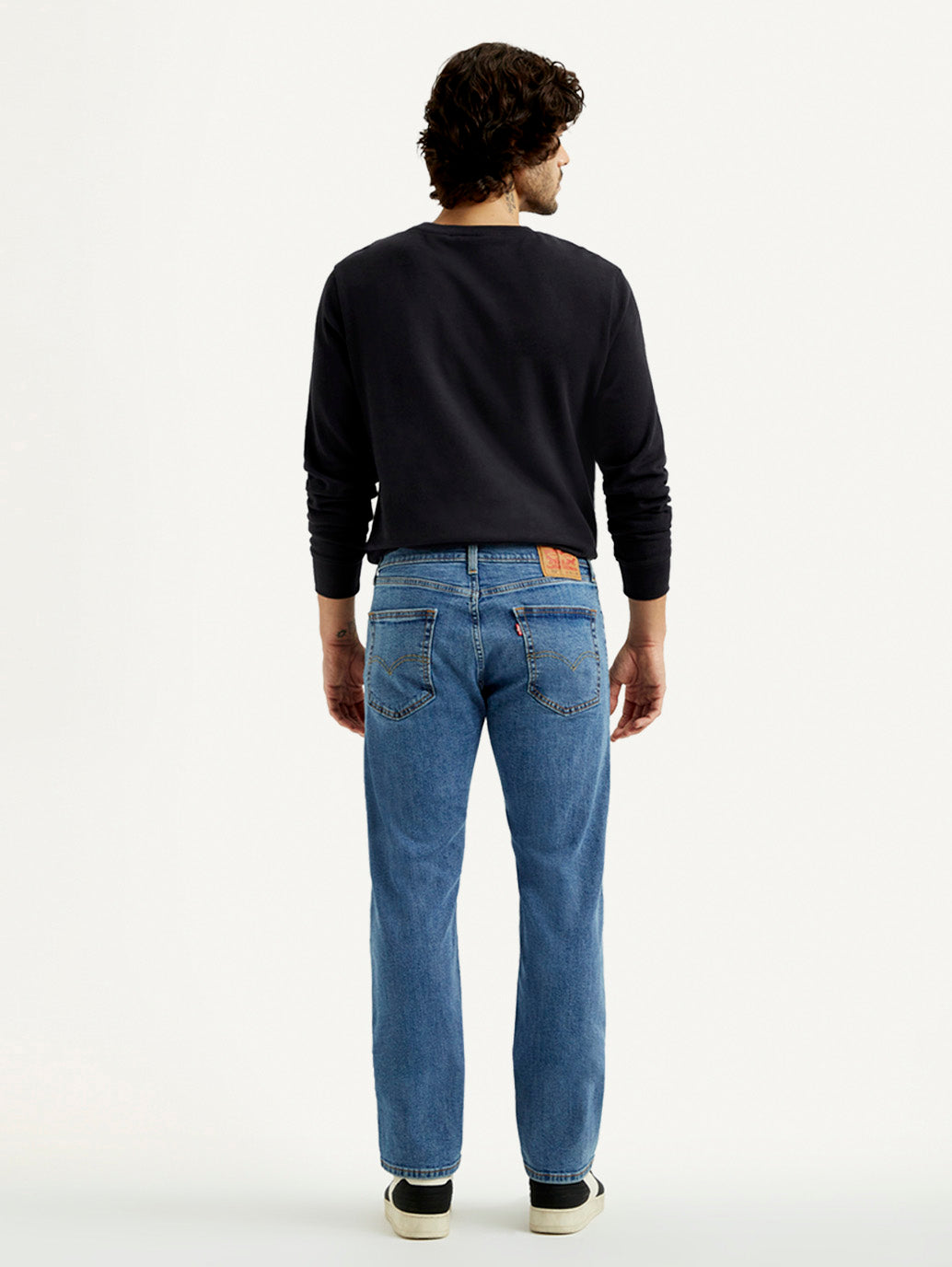 Men's 505 Mid Indigo Straight Fit Mid Rise Jeans - Back View