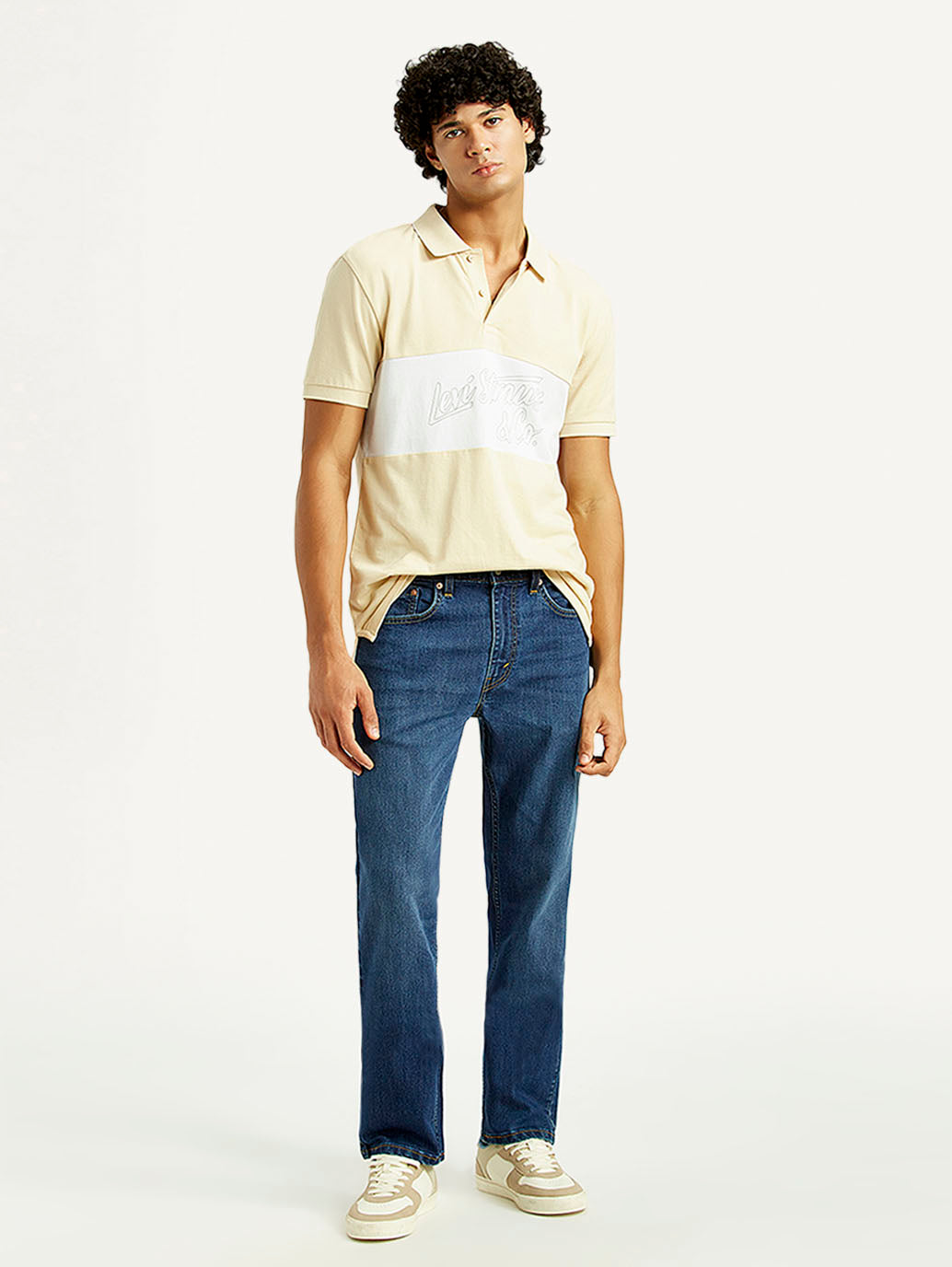 Men's 505 Med Indigo Straight Fit Mid Rise Jeans - Styleshot View