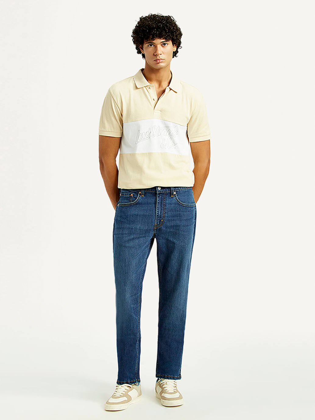 Men's 505 Med Indigo Straight Fit Mid Rise Jeans - Front View