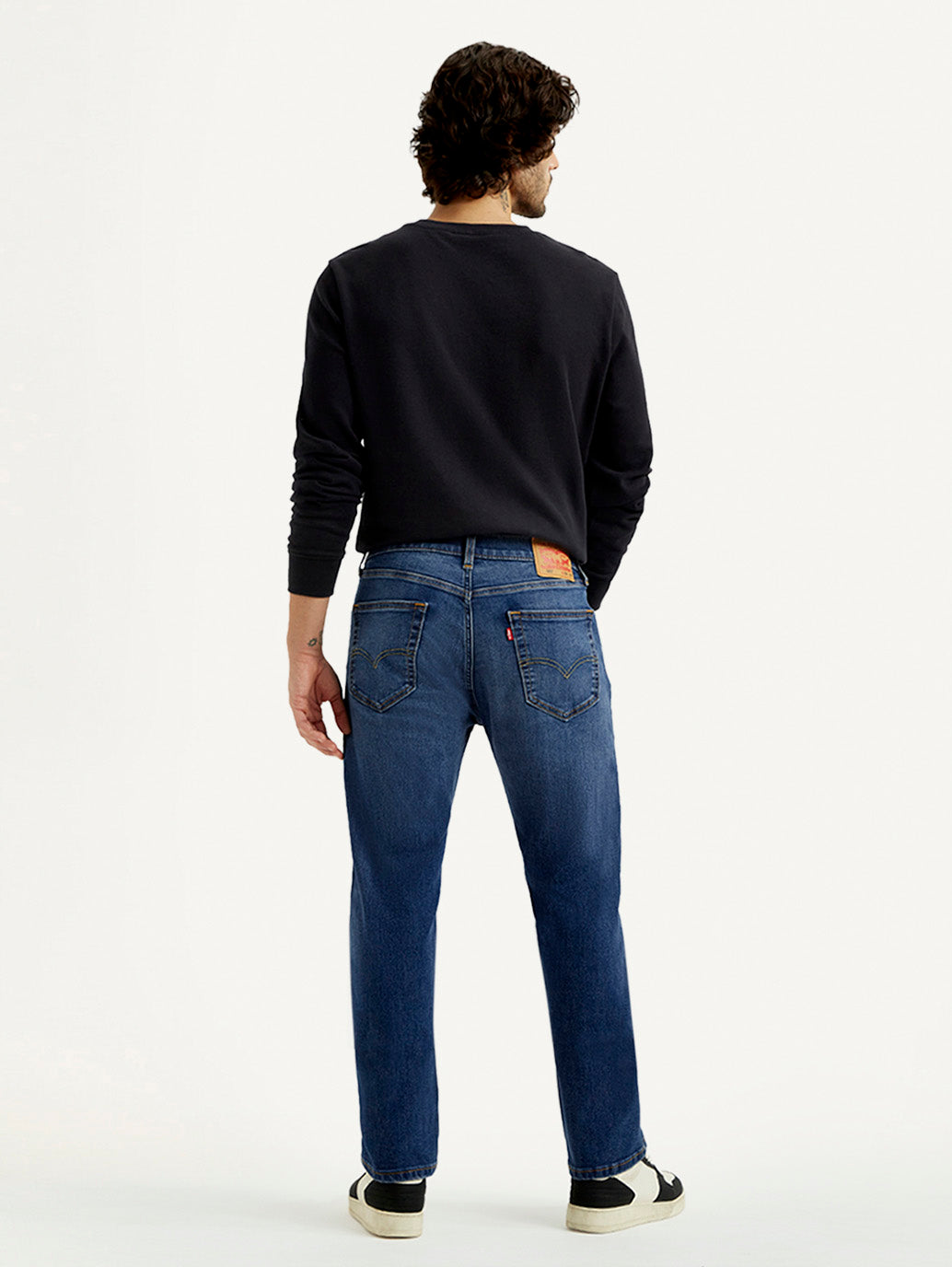 Men's 505 Med Indigo Straight Fit Mid Rise Jeans - Back View