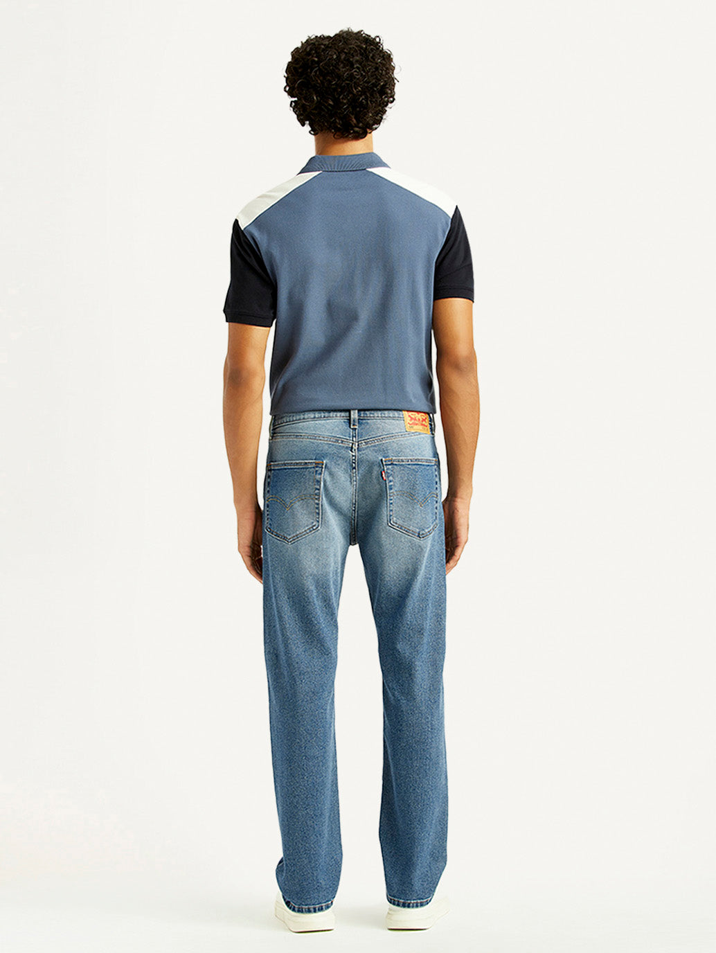 Men's 505 Med Indigo Straight Fit Mid Rise Jeans - Back View
