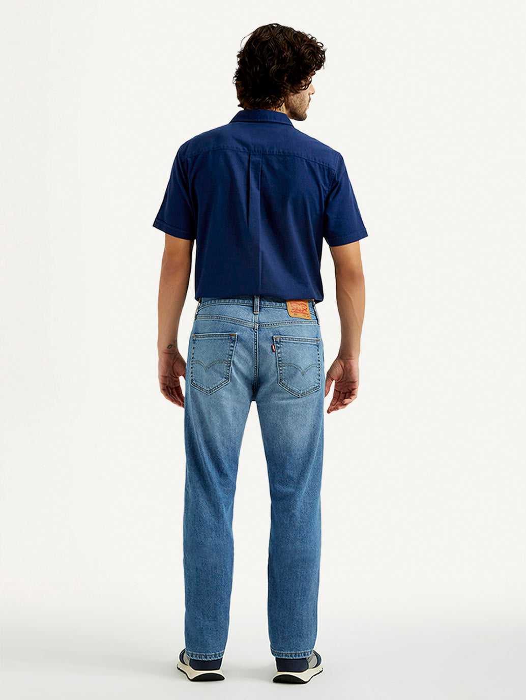 Men's 505 Med Indigo Straight Fit Mid Rise Jeans - Back View
