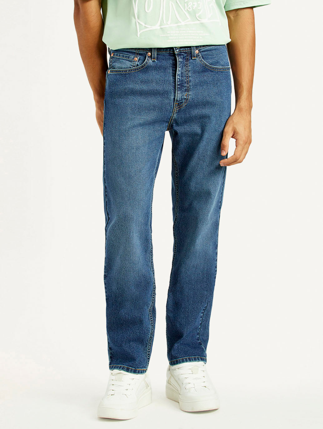 Men's 505 Med Indigo Straight Fit Mid Rise Jeans - Front View