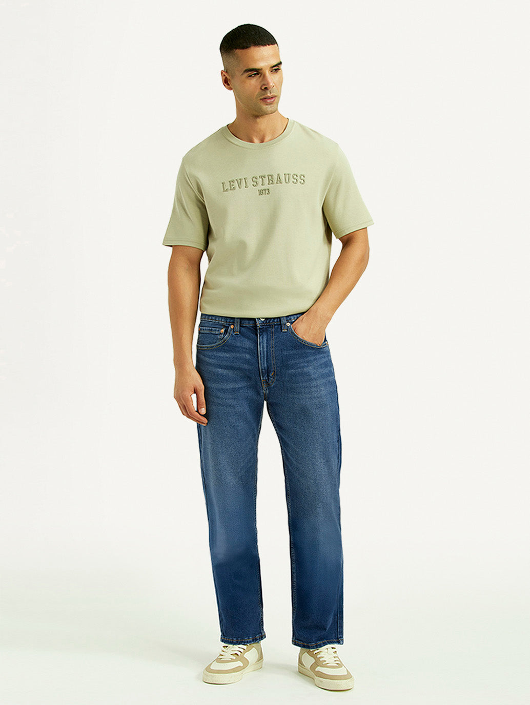 Men's 505 Mid Indigo Straight Fit Mid Rise Jeans - Front View