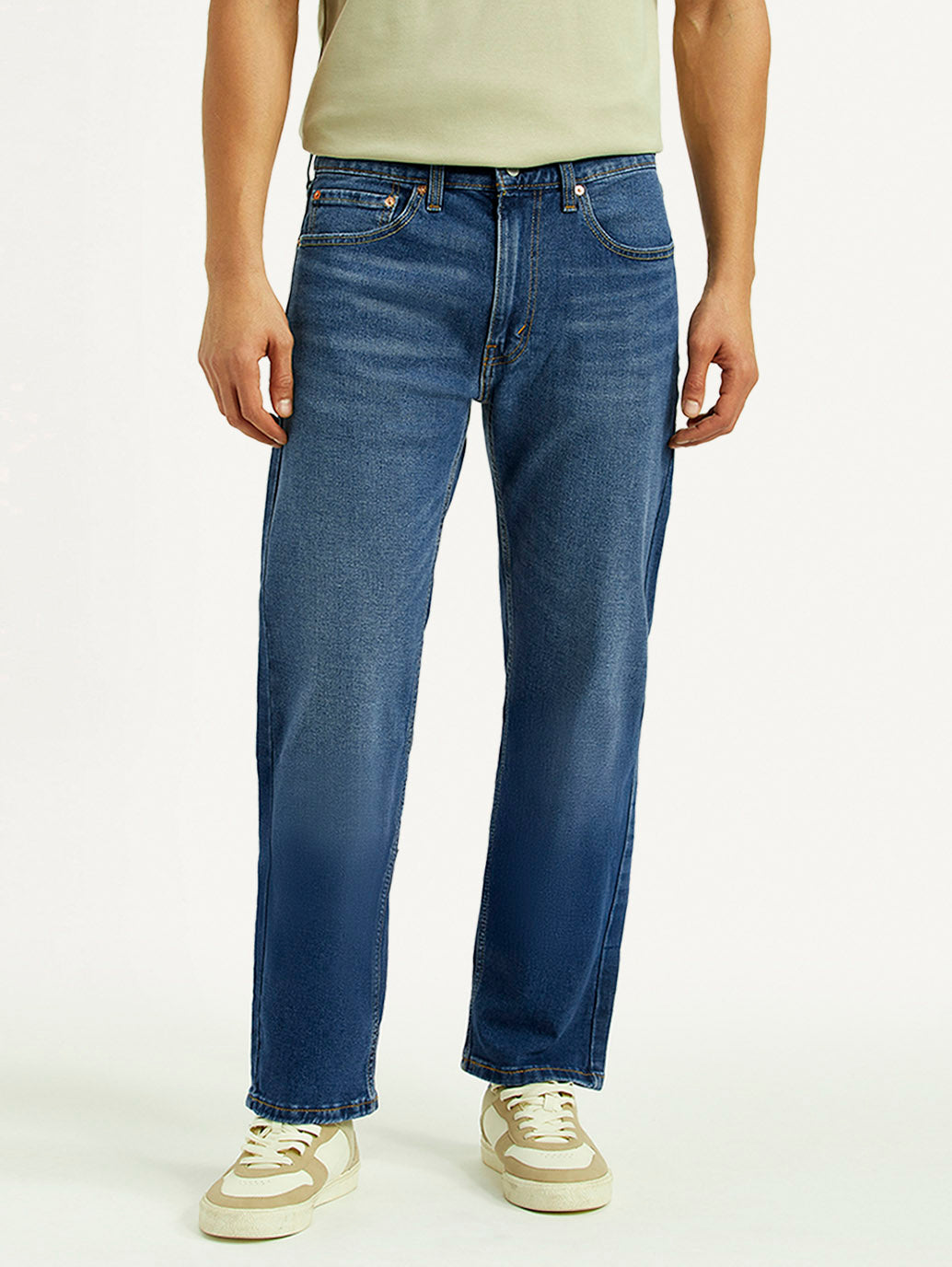 Men's 505 Mid Indigo Straight Fit Mid Rise Jeans - Front View