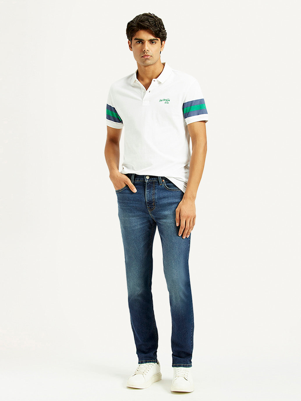 Men's 505 Dark Indigo Straight Fit Mid Rise Jeans