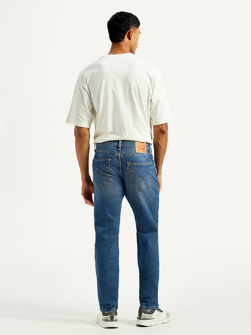 Men's 505 Med Indigo Straight Fit Mid Rise Jeans - Back View