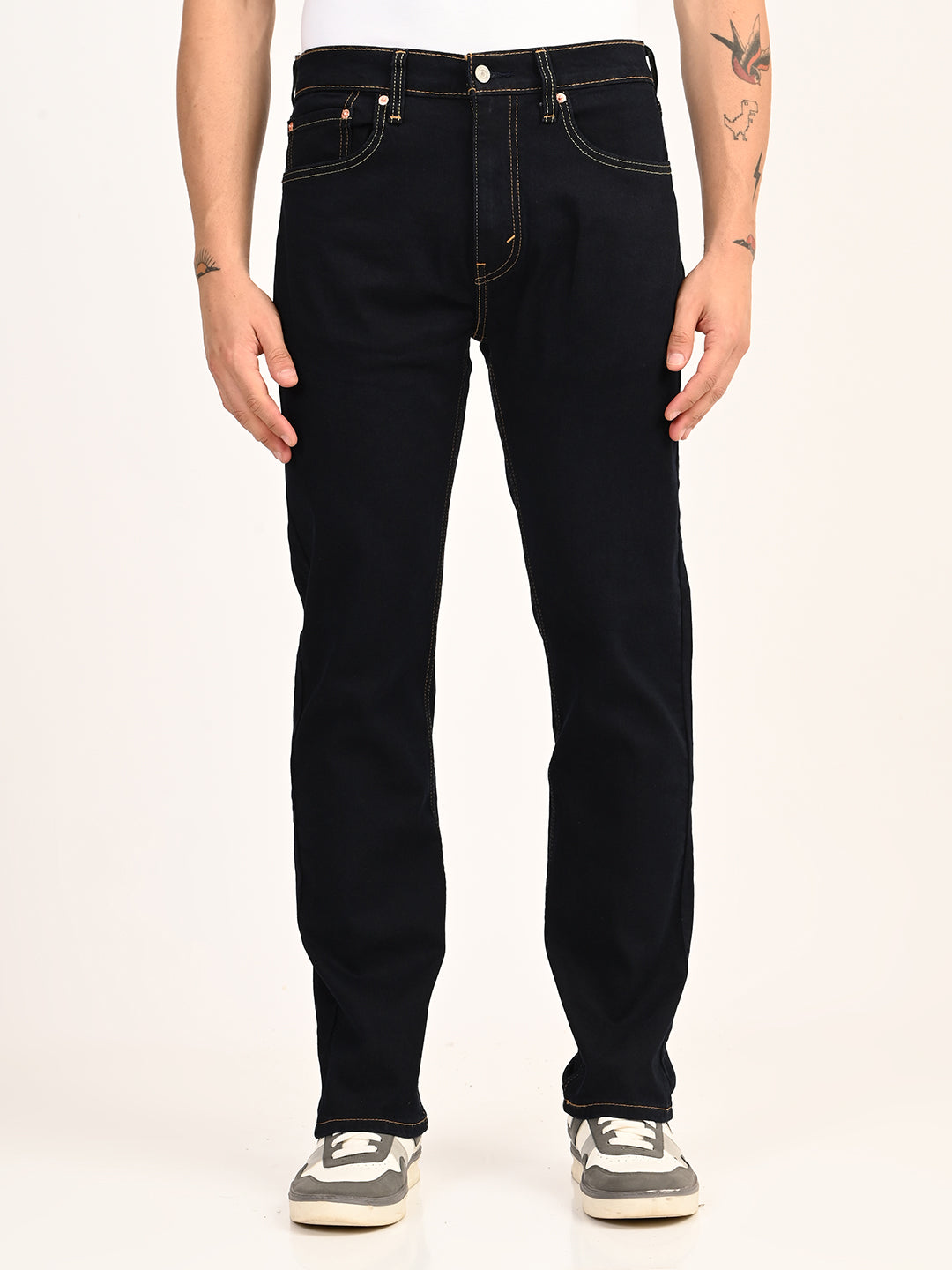 Men's 505 Dark Indigo Straight Fit Mid Rise Jeans