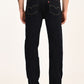 Men's 505 Dark Indigo Straight Fit Mid Rise Jeans - back View