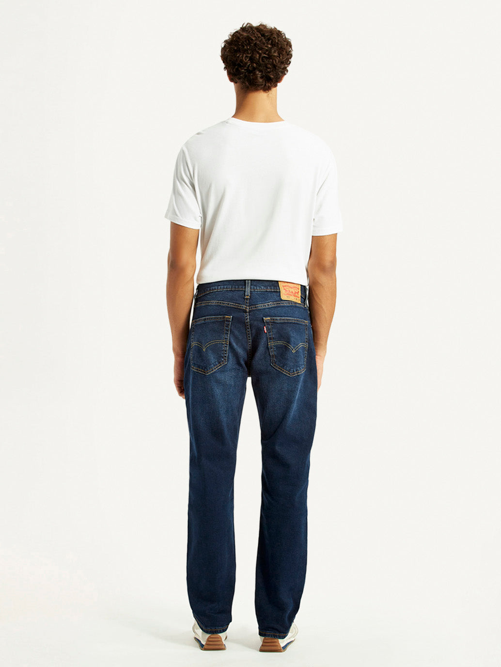 Men's 505 Dark Indigo Straight Fit Mid Rise Jeans - Back View