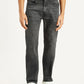 Men's 505 Black Straight Fit Mid Rise Jeans - Front View