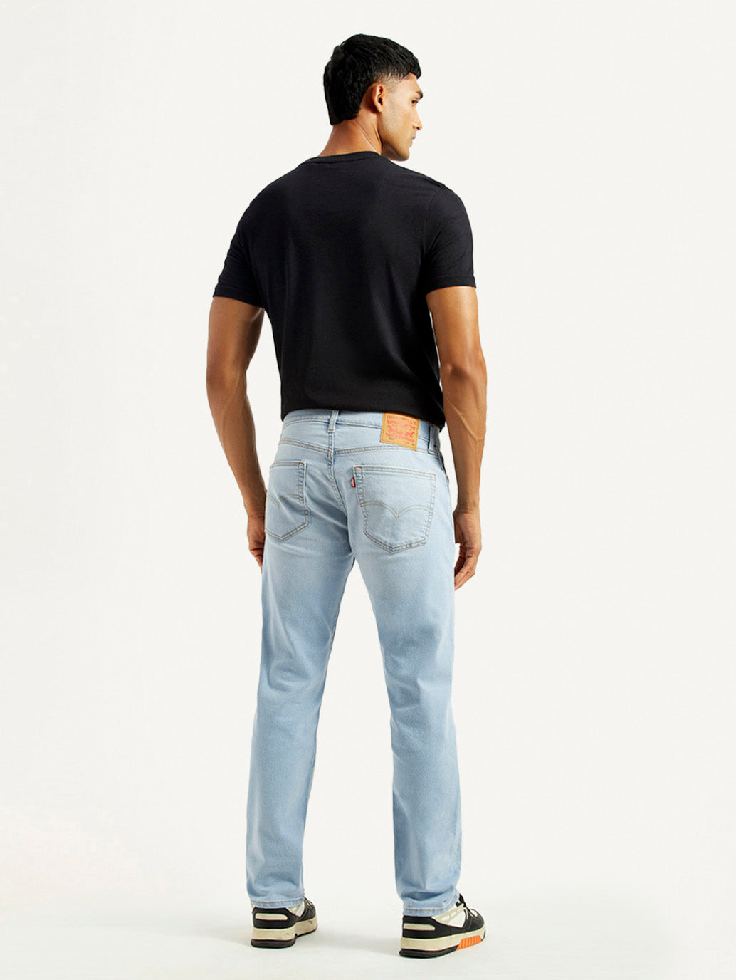 Men's 505 Light Indigo Straight Fit Mid Rise Jeans - Back View